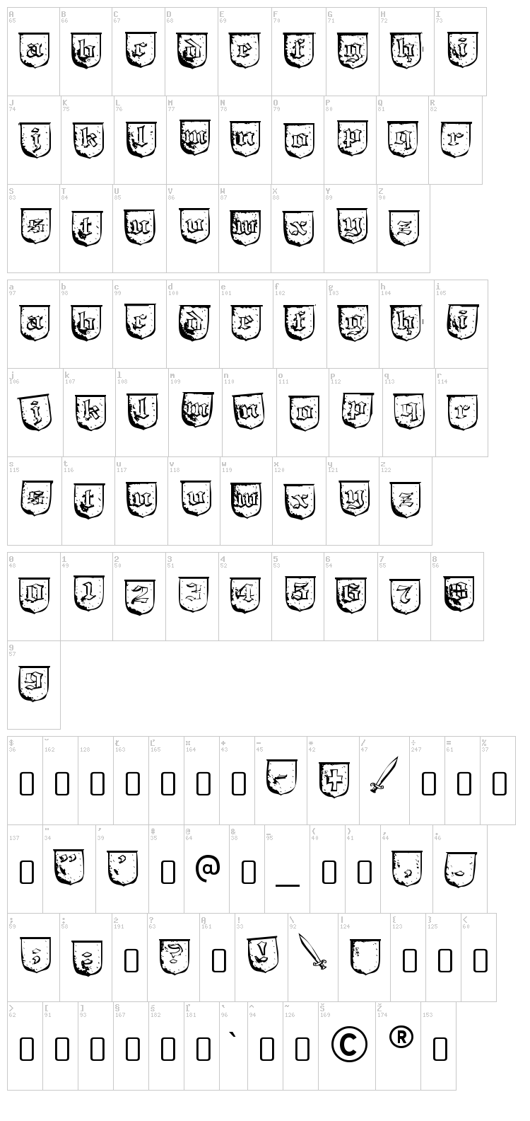 Troll Bait font map
